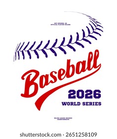 Baseball lace stitch background. Vector illustration, hand lettering design