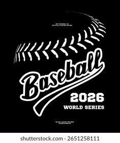 Baseball lace stitch background. Vector illustration, hand lettering design