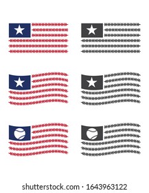 Ilustración vectorial de la bandera de béisbol