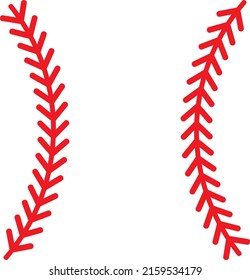 Baseball Laces (stitches) vector illustration