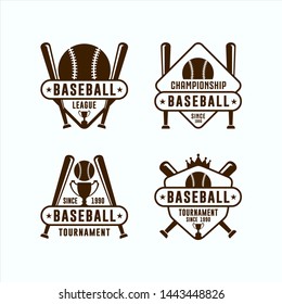 Baseball League Championship Logo Set