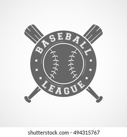 Baseball League Emblem Flat Icon On White Background