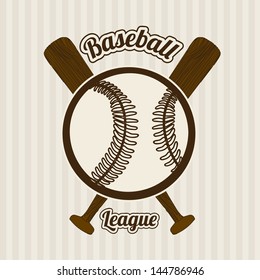 baseball league over lineal background vector illustration