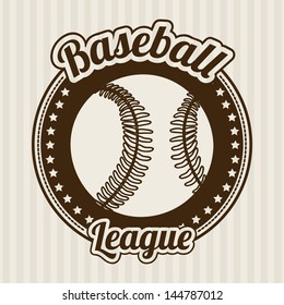 baseball league over lineal background vector illustration