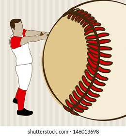 baseball league over lineal background vector illustration 