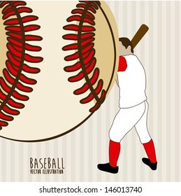 baseball league over lineal background vector illustration 