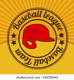baseball league over yellow background vector illustration