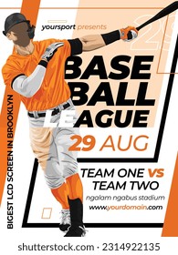 baseball league poster design template