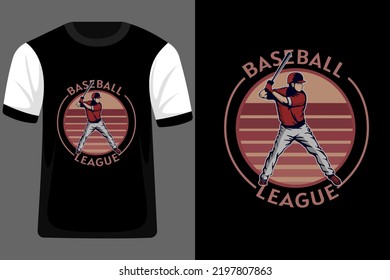 Baseball League Retro Vintage T Shirt Design