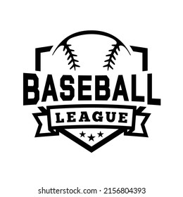 Schild der Baseballliga Grafikdesign für T-Shirt. Vektorgrafik und Illustration.
