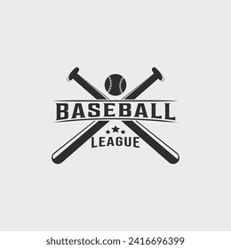 baseball league vintage logo vector illustration template icon graphic design