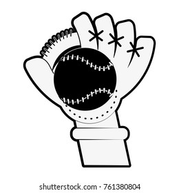 Baseball leather glove and ball