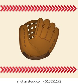 Baseball leather glove icon vector illustration graphic design