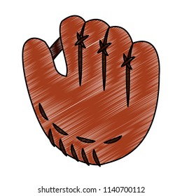 Baseball leather glove scribble