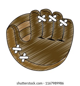 Baseball leather glove scribble