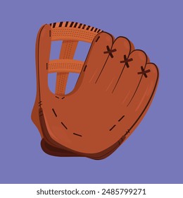 Baseball leather glove vector icon. baseball sports glove illustration. baseball hand catching glove