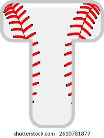 Baseball Letter Vector Element Alphabet T