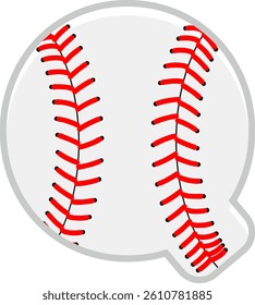 Baseball Letter Vector Element Alphabet Q