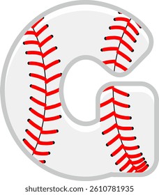 Baseball Letter Vector Element Alphabet G