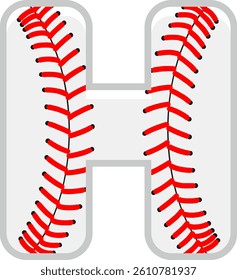 Baseball Letter Vector Element Alphabet H