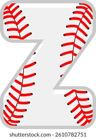 Baseball Letter Vector Element Alphabet Z
