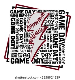 Baseball Lettering design with lightning bolt