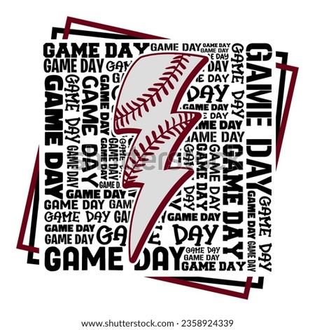 Baseball Lettering design with lightning bolt
