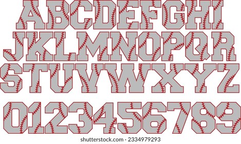 Baseball Letters And Numbers 
- Sport Alphabet And Numbers