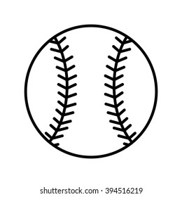 Baseball line art icon for sports apps and websites