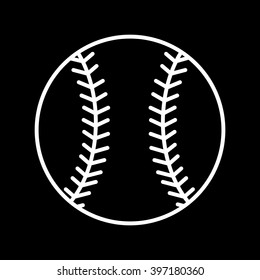 Baseball line art icon for sports apps and websites