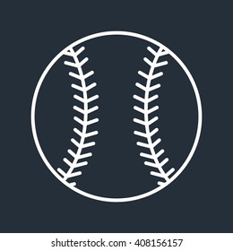 Baseball line art icon for sports apps and websites