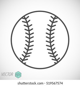 Baseball line art icon for sports apps and websites