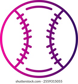 Baseball Line Gradient Vector Icon Design