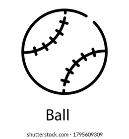 Baseballliniensymbol einzeln auf weißem Hintergrund