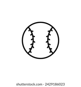 Icono de línea de béisbol aislado sobre fondo blanco