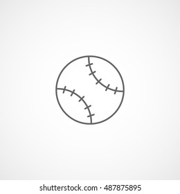 Baseball Line Icon On White Background