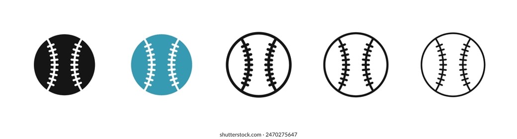 Baseball line icon set. simple ball vector icon. cricet ball sign for UI designs.