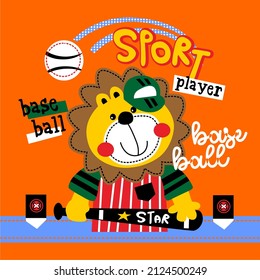 Baseball Lion Baby Vector Design