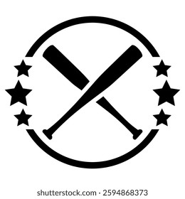 Baseball logo with 3 stars on either side.