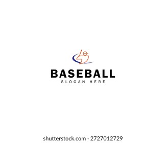 Abstrato do logotipo de beisebol com estilo de arte linear