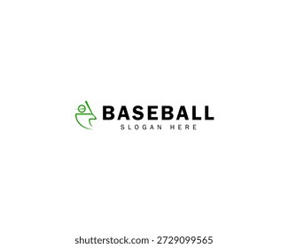 Logotipo de béisbol abstracto con estilo de arte de línea simple
