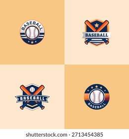 Diseño de Vector de insignia de logotipo de béisbol