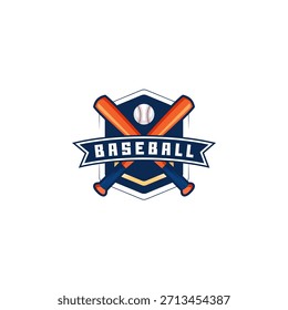 Diseño de Vector de insignia de logotipo de béisbol