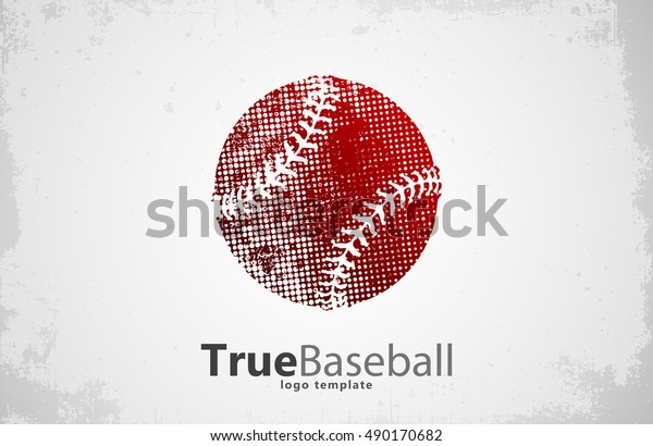 Baseball logo. Baseball ball design. Grunge logo.\
Sport logo