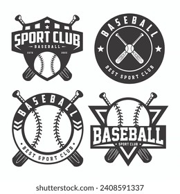 Baseball logo collection, emblem set collections. Baseball logo badge template bundle