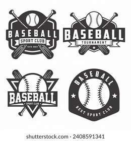 Baseball logo collection, emblem set collections. Baseball logo badge template bundle