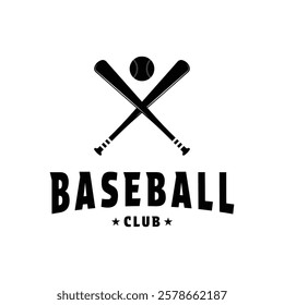 baseball logo design bat crossed vector vintage style