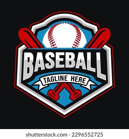 
baseball logo design. emblem shape with baseball icon, perfect for baseball team or club