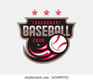 Baseball logo design, emblem tournament template editable for your design.