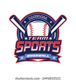 Diseño de logotipo de béisbol. Vector de diseño de logotipo de béisbol deportivo